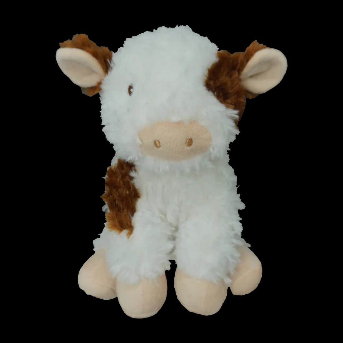 Calf, petit veau en peluche blanc et brun