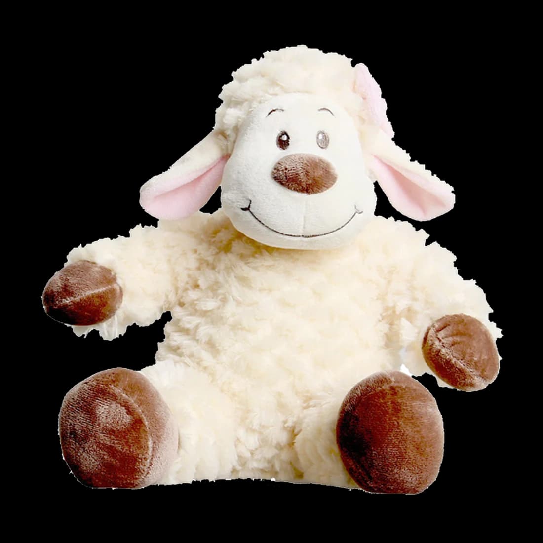 Lamb, agneau en peluche crème à la fourrure bouclée