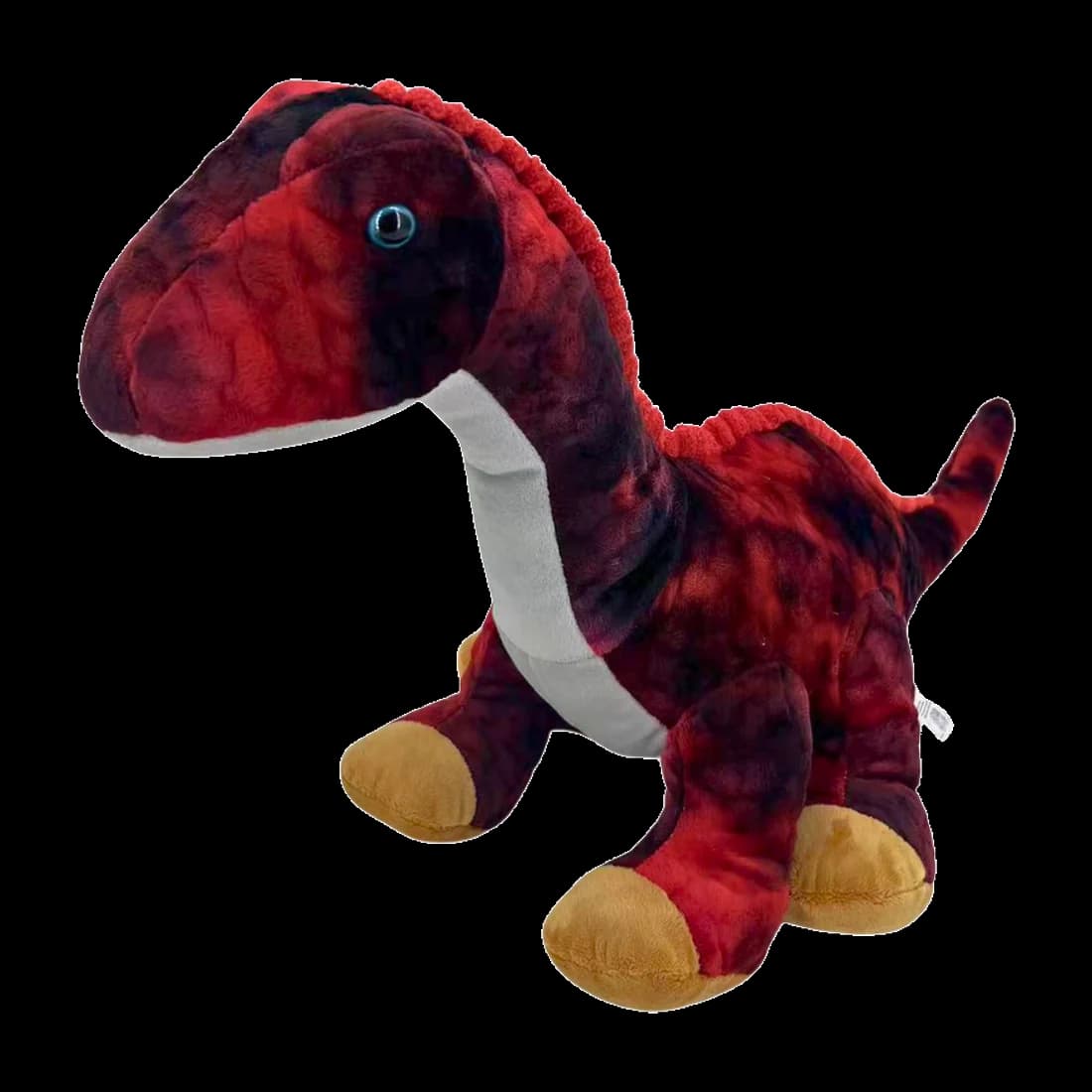 Red Dino, dinosaure en peluche rouge et bordeaux